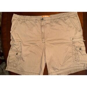Lee Dungarees Cargo Shorts Mens Size 48 Tan Khaki Cotton Relaxed Fit Utility